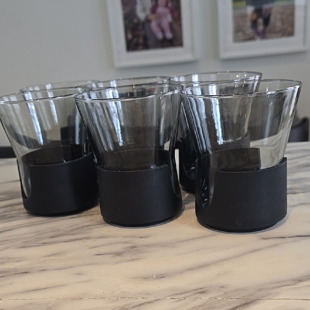 Set of 6 Vintage Corning Snap Glass 8 Ounce Tumblers - 1970’s Mid Century Barwar